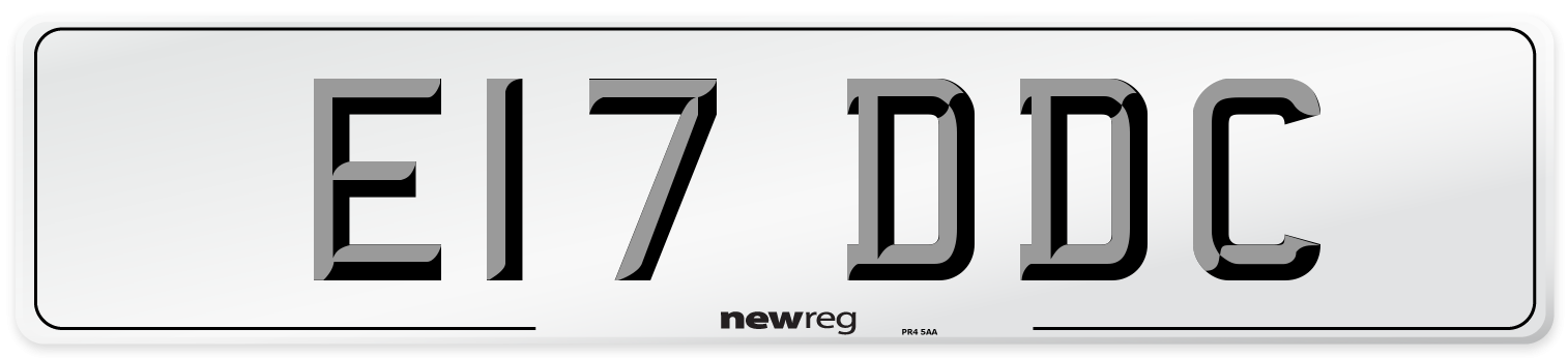 E17 DDC Number Plate from New Reg